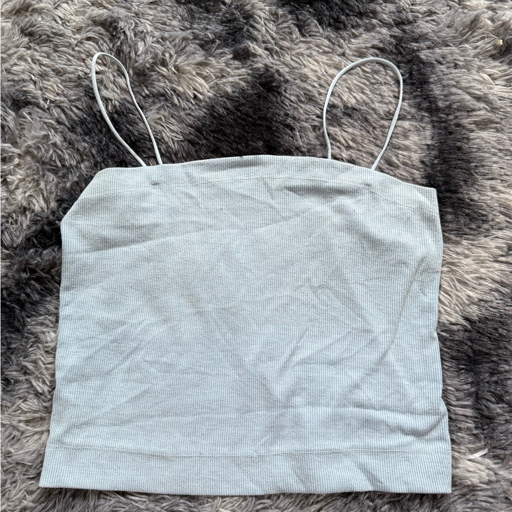 American Eagle Outfitters Blue Camisole Crop Fitted Top
